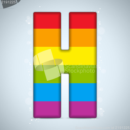 Image of Gay Flag Shiny Glass Alphabet