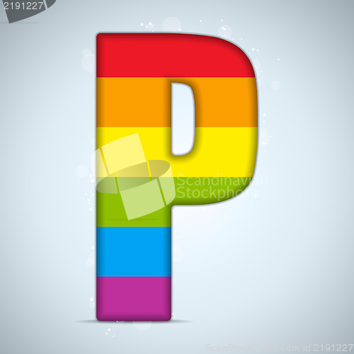 Image of Gay Flag Shiny Glass Alphabet