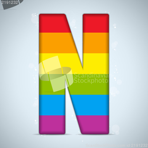 Image of Gay Flag Shiny Glass Alphabet