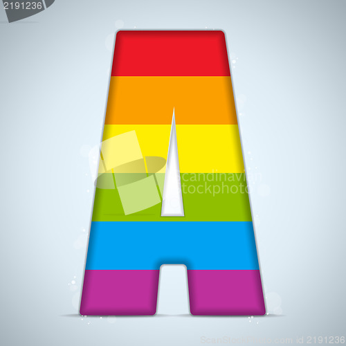 Image of Gay Flag Shiny Glass Alphabet