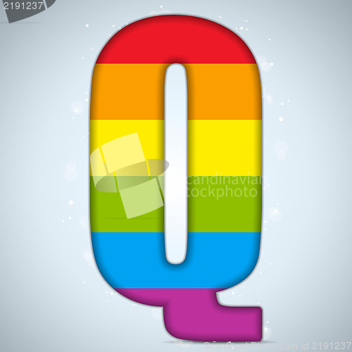 Image of Gay Flag Shiny Glass Alphabet