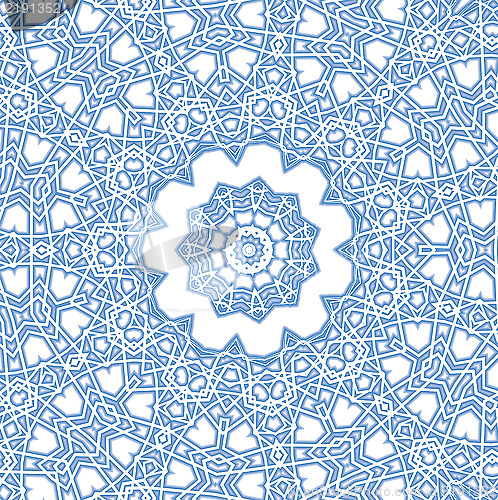 Image of Abstract blue pattern on white