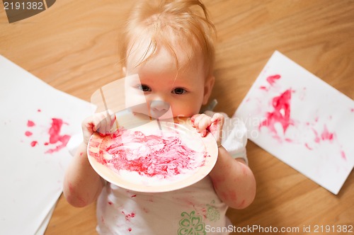 Image of portrait of a happy liitle girl