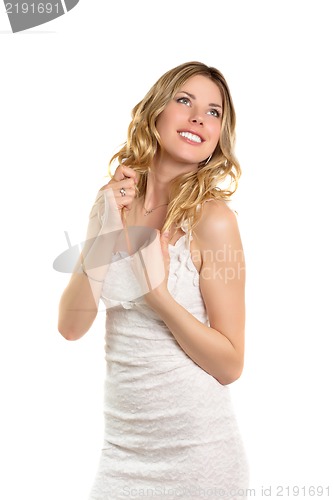 Image of Pretty smiling blond lady