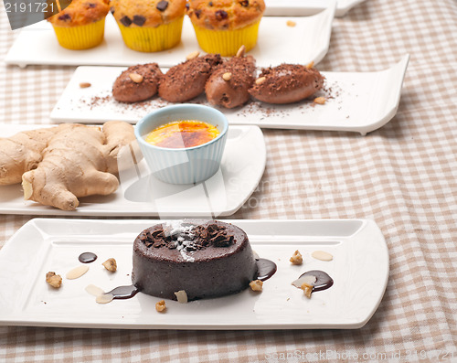 Image of group of various dessert cake 