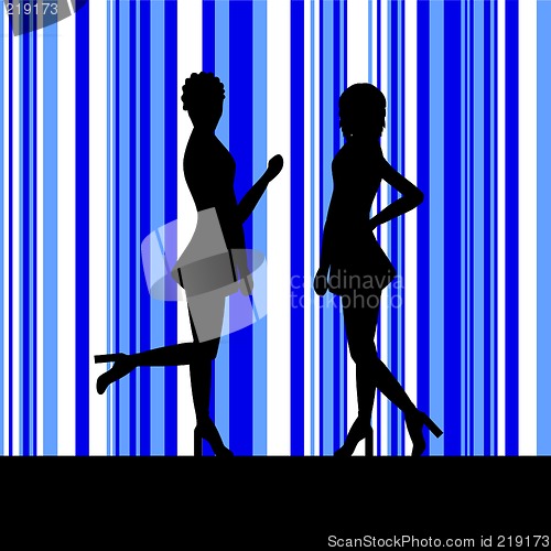 Image of Silhouette of a two women