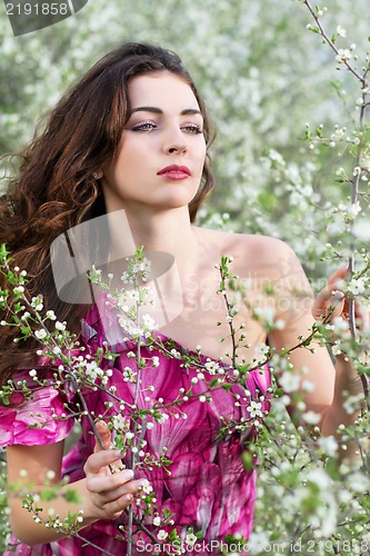 Image of Young thoughtful brunette