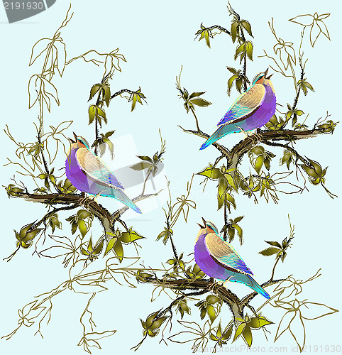 Image of Seamless background. Illustration of birds.