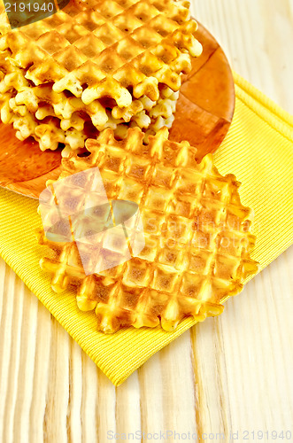 Image of Waffles circle golden on the board