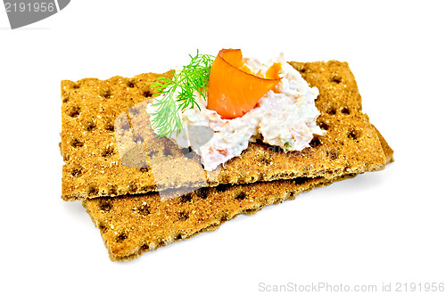 Image of Bread with mayonnaise and salmon