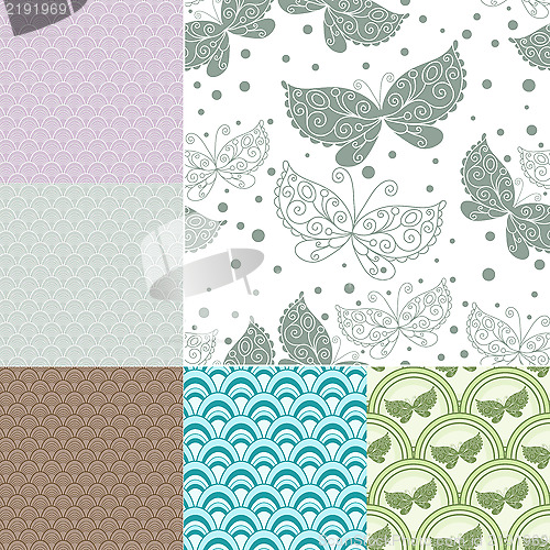 Image of Collection seamless pastel patterns