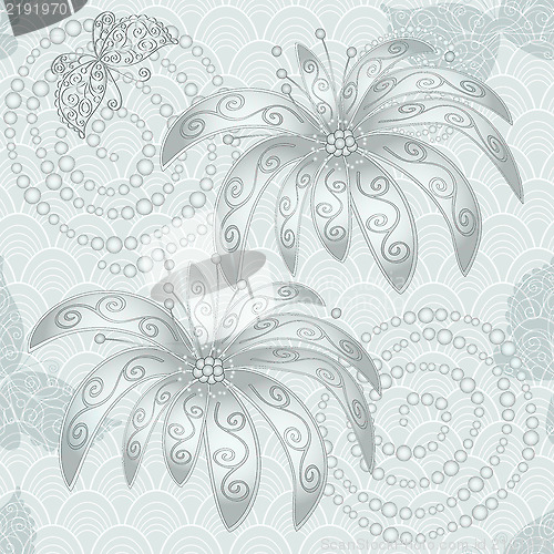 Image of Vintage silvery seamless pattern