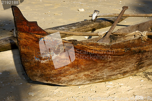 Image of  nosy be  boat oar   and coastline