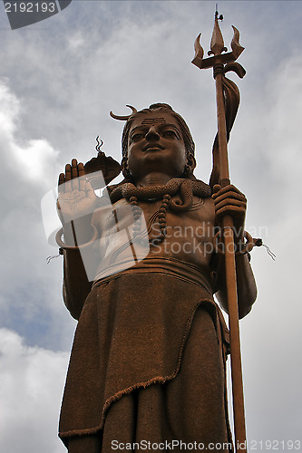 Image of marble  wood gold statue of a Hinduism    Shiva 