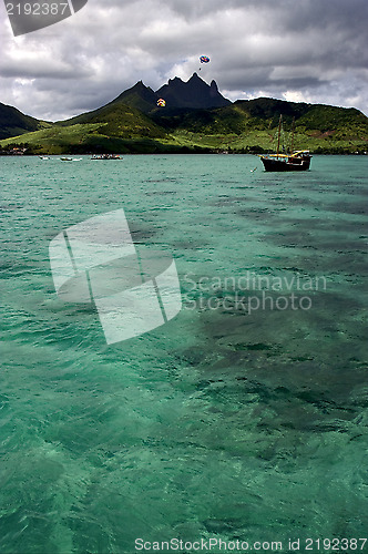 Image of tropical lagoon in Deer Island mauritius