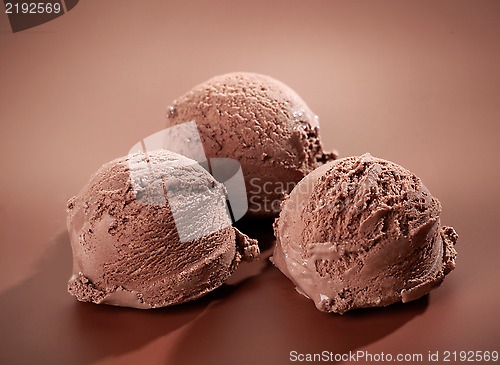 Image of Chocolate Ice cream on brown background