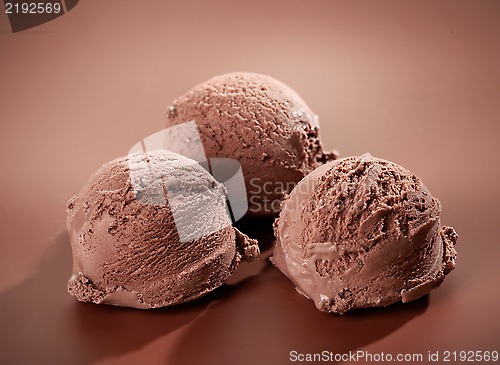 Image of Chocolate Ice cream on brown background