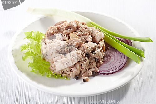 Image of cod liver on white plate