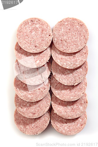 Image of Salami sausage slices