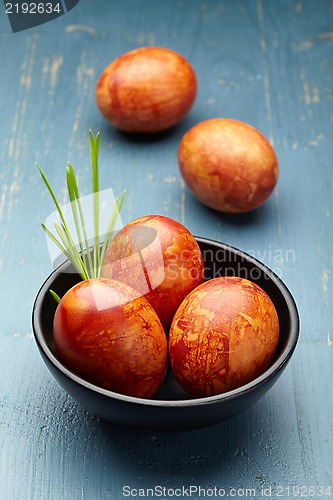 Image of Easter eggs colored with onion peel