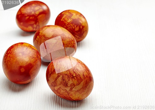 Image of Easter eggs colored with onion peel