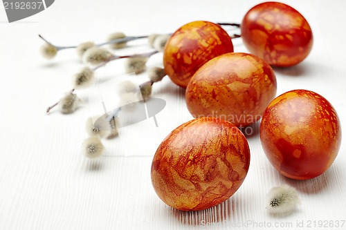 Image of Easter eggs colored with onion peel