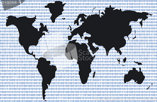 Image of Binary Code World Map