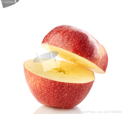 Image of half red apple