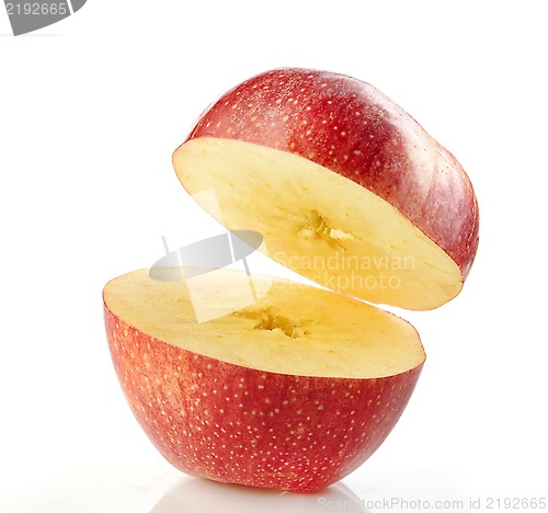 Image of half red apple