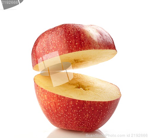 Image of half red apple