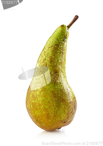 Image of fresh wet green pear