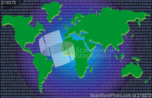 Image of Binary Code World Map