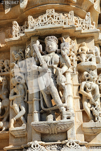 Image of sculpture on hinduism ranakpur temple in india