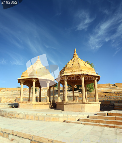 Image of old jain cenotaph in jaisalmer india