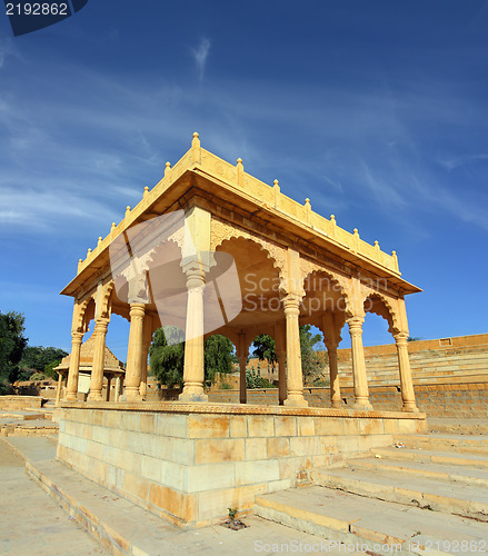 Image of old jain cenotaph in jaisalmer india