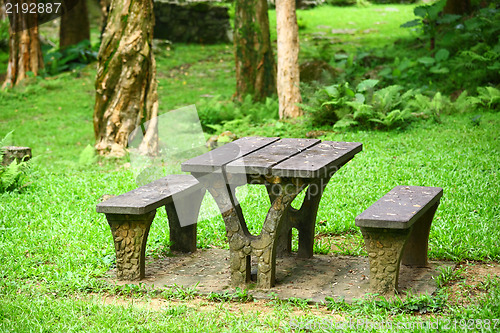 Image of picnic place in forest