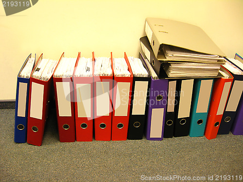 Image of a lot of folders at office