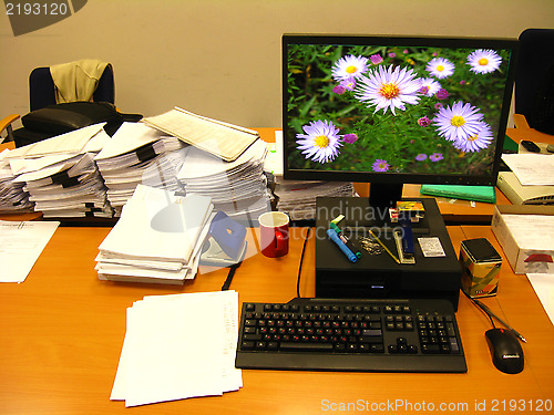 Image of atmosphere of working place at office