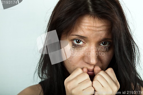 Image of crying young woman