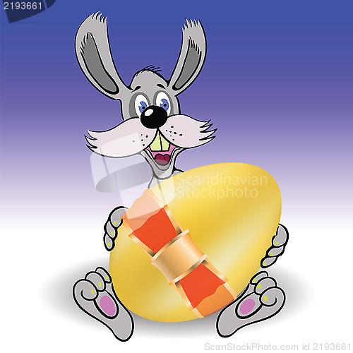 Image of rabbit and easter egg