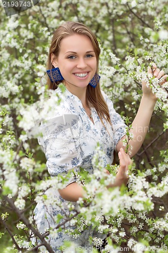 Image of Beautiful smiling blond lady