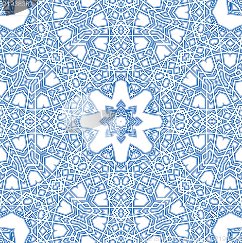 Image of Abstract blue pattern on white