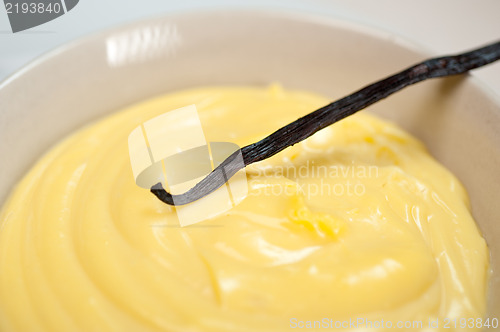 Image of vanilla custard pastry cream with seeds sticks