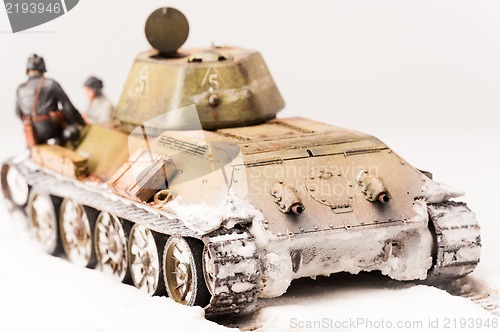 Image of Diorama with old soviet t 34 tank