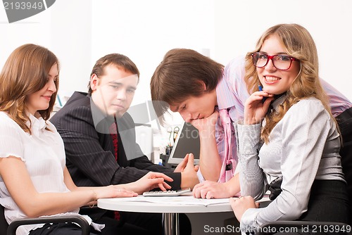 Image of Young business team