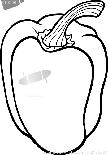 Image of pepper vegetable cartoon for coloring book