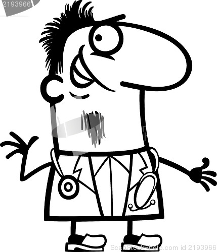 Image of doctor with stethoscope cartoon illustration