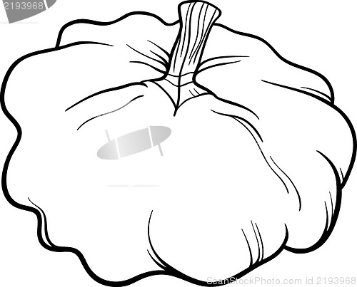 Image of patison vegetable cartoon for coloring book