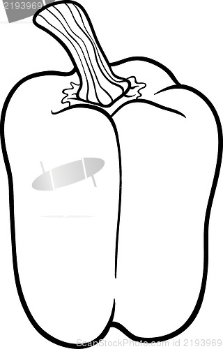 Image of pepper vegetable cartoon for coloring book