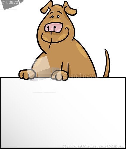Image of cartoon dog with board or card design